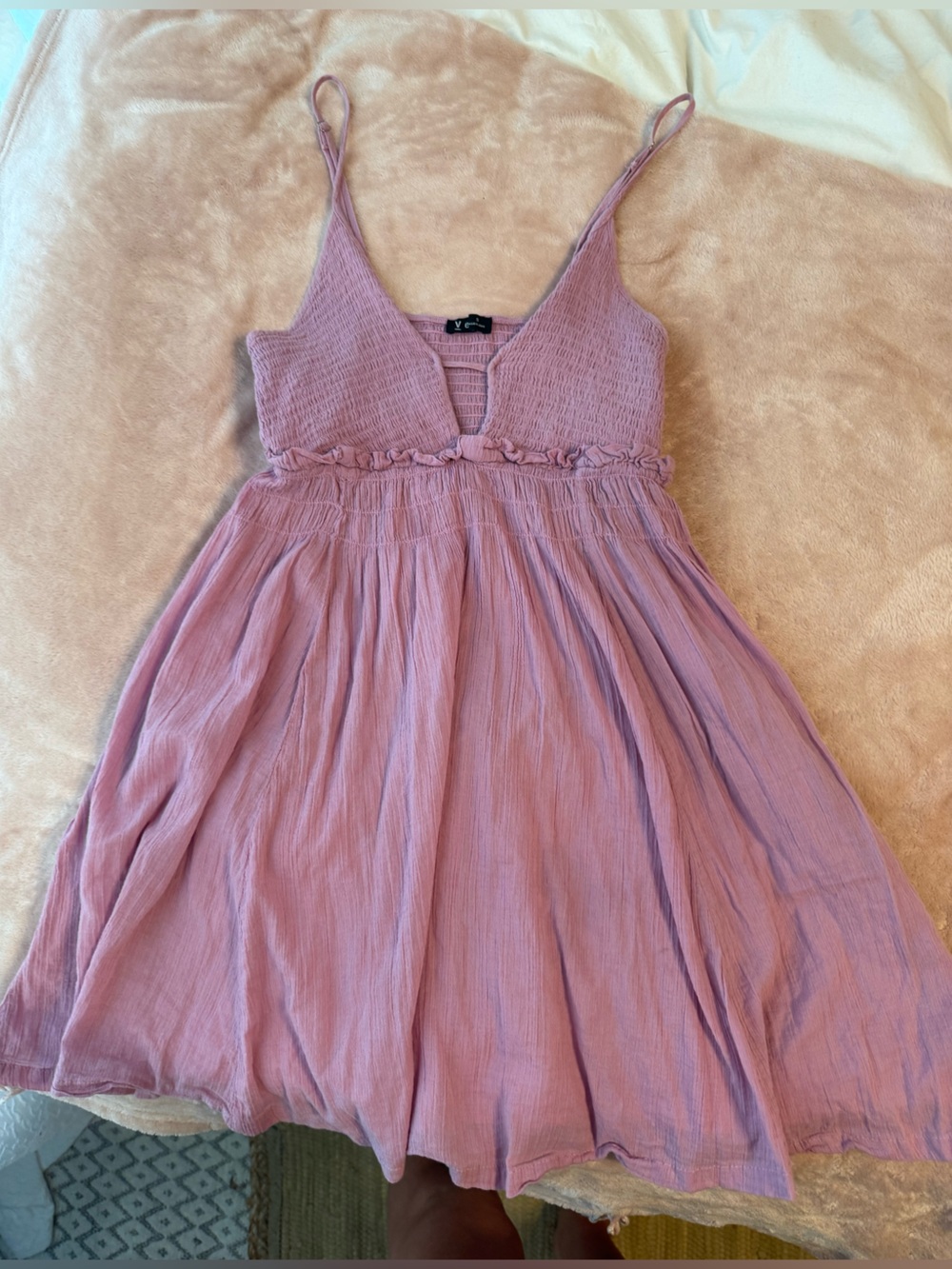 Avery Mauve Pink Spaghetti Strap Girls Dress